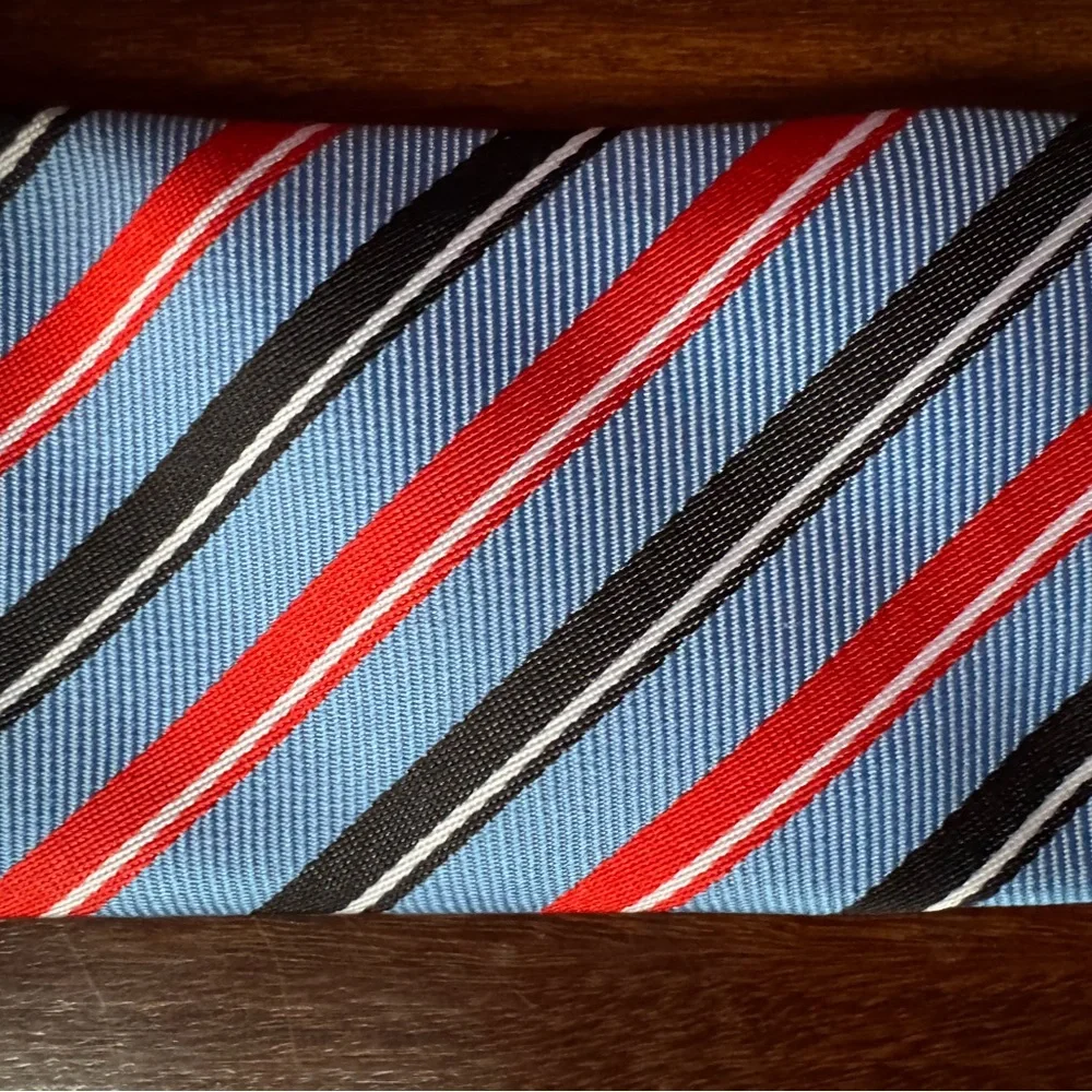 Stylish Kids Striped Tie in Blue and Red
